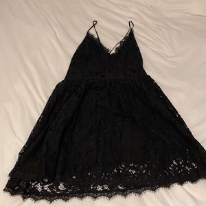 Black Open Back, Cross Strap Dress